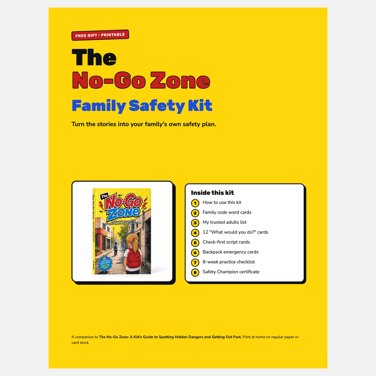 The No-Go Zone Family Safety Kit printable cover